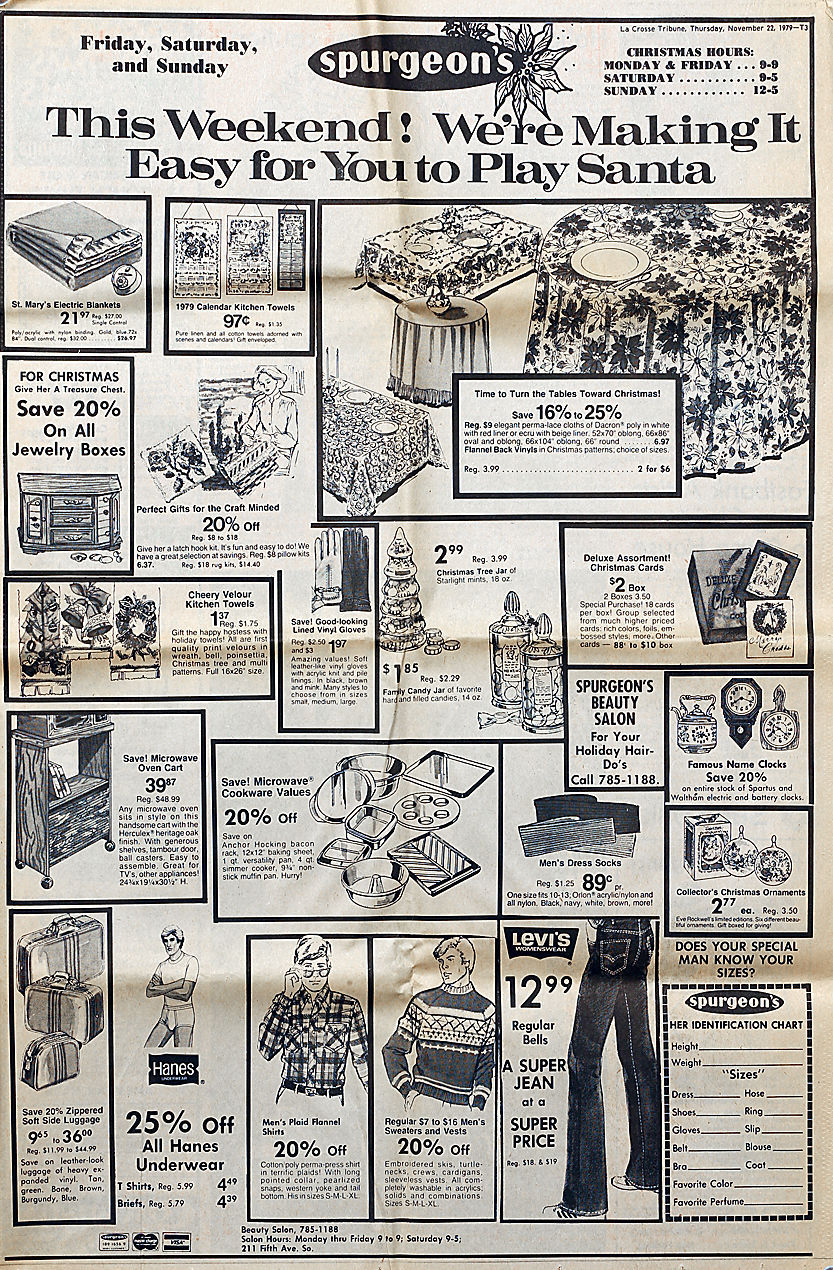 1979: Newspaper ad for Spurgeon's
